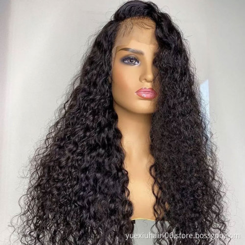 Long 30 32 40 inch Water Wave  5x5 Lace Water Curly Wigs 13x4 13x6 Frontal Human Hair  Brazilian Wigs For Black Women